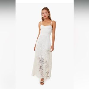 NWT Ivory lace maxi dress, never worn just tried on. Beautiful dress for a bride
